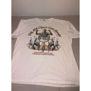 Billy Mills Olympic Gold Medalist T Shirt Running Strong Youth Size‎ L